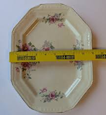 Vintage Antique Edwin Knowles China Co. USA 1930's 12" X 9" Off White w/ Pink | eBay