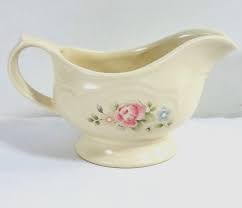 Pfaltzgraff TEA ROSE Stoneware Gravy Server Boat Pour Spout ...