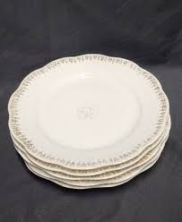 5 Vtg Royal Schwarzburg RSC69 Dinner Plates~White w/Gold Filigree Trim~Scalloped | eBay