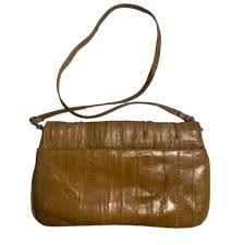 Vintage 80s Leather of the Sea Tan EEL Skin Leather Shoulder ...
