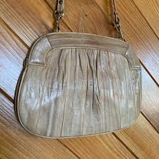 Vintage 70s Tan Eel Skin Leather Convertible Clutch/purse - Etsy