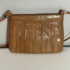 Vintage Tan Genuine EEL Skin Retro Classic Zip Top Shoulder ...