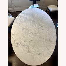 Restoration Hardware Aero Marble Oval Dining Table - AptDeco