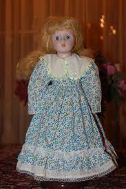 Vintage Porcelain Doll Floral Dress with 2 Faux Pearls and ...