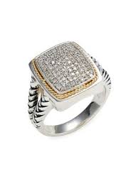 Effy Sterling Silver, 18K Yellow Gold & Diamond Ring on SALE | Saks OFF 5TH