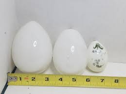 Antique Vintage Glass Eggs Hand Blown Pontil Milk Glass ...