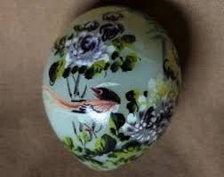 Vintage Gorgeous Mini Jade or Green Stone Hand Painted Egg ...