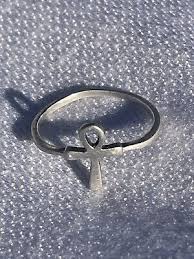 925 Sterling Silver Tiny Ankh Band Ring Approx 1/2" Tall Key Of Eternal Life | eBay