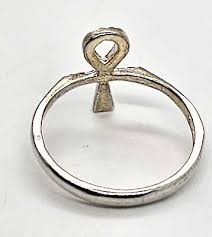 Ankh Key of Life Egyptian Revival vintage sterling silver etched ring size 5.5 | eBay