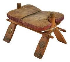 Vintage Wooden Saddle Seat | Chairish