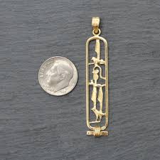 18k Gold Egyptian Cartouche 'I Love U' Pendant– Nova Lita Vintage