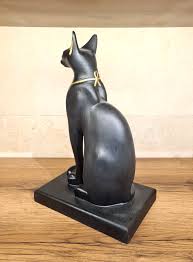 Goddess Bastet Cat with Eye of horus and Scarab Large Statue ...