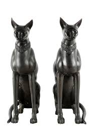Lot - PAIR OF EGYPTIAN-STYLE BRONZE CATS