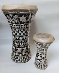 Set of Four Egyptian Mother of Pearl Marquetry Inlaid Tabla ...