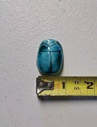Vintage Egyptian Carved Scarab Blue Beetle Bead | eBay