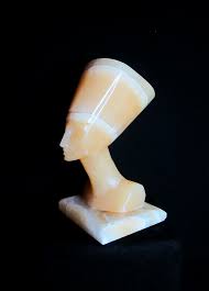 Vintage Egyptian Queen Nefertiti Onyx Alabaster Marble Bust ...