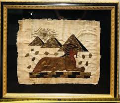 Authentic Signed Framed Faux Gold Egyptian Papyrus Painting With Certification | eBay