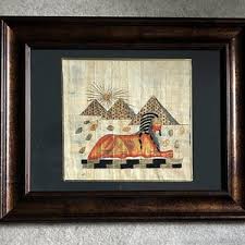 Handmade Egyptian Papyrus Painting: Sphinx and Pyramids Art - Etsy