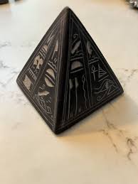 Egyptian Hieroglyph Pyramid Hand Carved Basalt Stone ...
