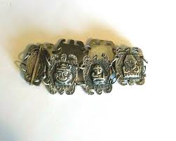 RARE VINTAGE PERUVIAN PSEH 900 SILVER PANEL BRACELET WEIGHS ...