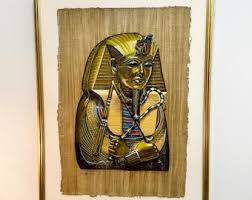 Large Original Signed Painting of Toethanchamon on Egyptian Papyrus, 1980s. - Etsy