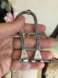 2. Vtg Bali 950 Sterling Pearl Double Fox tail Chain Screw ...