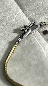 Brass and Silver Chain Bracelet, Woven Metal Bracelet, Brass ...