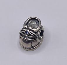 STERLING SILVER AND BLUE CZ BABY BOY SHOE BRACELET CHARM | eBay