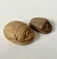 Two Egyptian Scarabs - Scarab - Stone Carving - Bugs - Etsy