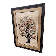 Vintage Hand Painted Framed Papyrus Painting Ancient ...
