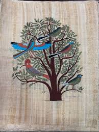 Egyptian papyrus painting - Tree of Life (approx. 48x37 cm ...