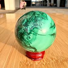 303G Rare Natural Malachite quartz hand Carved sphere Crystal Healing | eBay