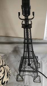 Table Lamp by Stiffel Black Metal Frame Eifel Tower Shape with Shade | eBay