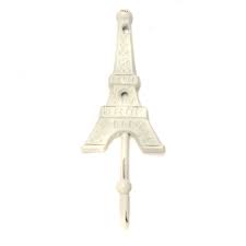 Cast iron Eiffel tower hook - White | prettyhardware