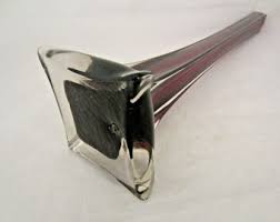 Stylish Mid Century Modern Tall Plum Colour Sommerso Art Glass Lily Vase 42cm - Etsy