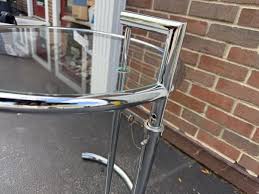 Mid Century Chrome & Glass Round Side Table by Eileen Gray ...