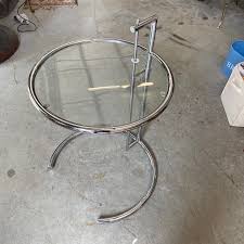 Eileen Gray Mid-Century Modern Chrome Side Table | Chairish
