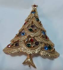Vtg JJ Jonette rhinestone Gold Tone Christmas Tree brooch pin Jewelry Star Fancy | eBay Australia