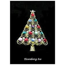 Large Eisenberg Ice Christmas Tree Brooch / Estate Find. For Sale at Ruby Lane