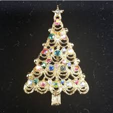 Jewelry | Multicolor Jewels Vintage Christmas Tree Brooch | Poshmark