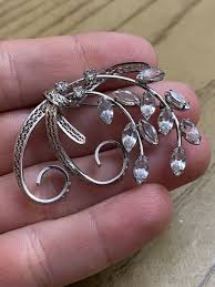 Vintage AM-LEE Sterling Silver Signed Flower Pin Austria ...