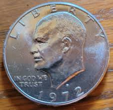 One Dollar Collectible Coin - 1972 "eisenhower D" - Nickel-silver Clad Copper in Very Good Condition - Etsy