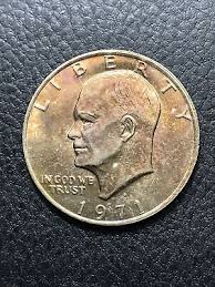 1971-D EISENHOWER TWO(2) $1 DOLLARS BU TONED COINS IN HIGH GRADE #IKE-635GE | eBay