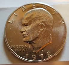 One Dollar Collectible Coin - 1972 "eisenhower D" - Nickel-silver Clad Copper in Very Good Condition - Etsy