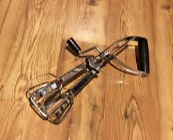 Vintage Ekco Stainless Steel Egg Beater Hand Crank Hand Mixer Black Handle USA | eBay