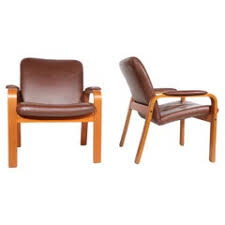 Pair of Scandinavian Pine Arm Chairs Lounge Chairs by ...