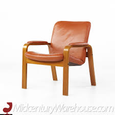 Ekornes Mid Century Teak and Leather Occasional Lounge ...