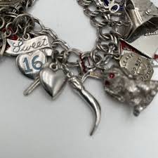 Vintage Elco Sterling Silver Charm Bracelet 60 70's Sweet 16 Nursing Kent State | eBay