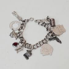 STERLING SILVER CHARM BRACELET VINTAGE Florida 11 CHARMS 31.9 GRAMS 7 INCHES | eBay