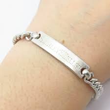 925 Sterling Silver Vintage Forstner ID Cuban Link Bracelet ...